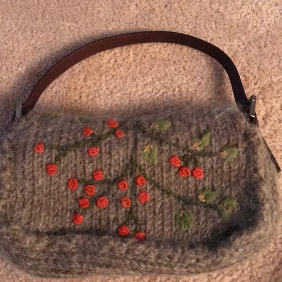 FENDI wool ZUCCA embroidered Baguette - Picture 3 of 8